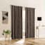 Sun Zero Quinn Brown Back Tab Extreme Blackout Single Curtain Panel, 84"