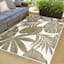 (E513) Found & Fable Santorini Cala Green Leaves Outdoor Area Rug, 8x10