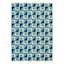 (E503) Sunny Club Blue Pinwheel Primo Outdoor Area Rug, 5x7