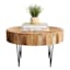 Found & Fable Round Mango Wood Coffee Table With Metal Hairpin Legs, Mango