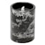 Crosby St. Black Marbled Wax LED Pillar Candle with 6-Hour Timer, 3x4