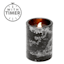 Crosby St. Black Marbled Wax LED Pillar Candle with 6-Hour Timer, 3x4