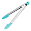 KitchenAid Stainless Steel Silicone Tipped Tongs, Aqua Sky