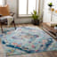 (D493) Floransa Blue Medallion Accent Rug, 3x5