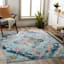 (D493) Floransa Blue Medallion Area Rug, 5x7