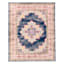 (D494) Found & Fable Floransa Blue & Pink Medallion Area Rug, 8x10