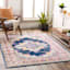 (D494) Found & Fable Floransa Blue & Pink Medallion Area Rug, 8x10