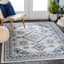 (D496) Roma Blue Medallion Area Rug, 5x7