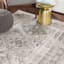 (D507) Monte Carlo Grey Medallion Border Area Rug, 5x7