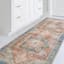 Amelie Blue & Rust Washable Runner, 2x8