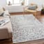 (B862) Found & Fable Lyna Grey & White Patterned Washable Area Rug, 5x7
