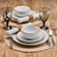 12-Piece Kohan Grey Stoneware Dinnerware Set