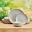 12-Piece Kohan Grey Stoneware Dinnerware Set