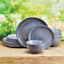 12-Piece Drea Blue Stoneware Dinnerware Set