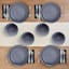 12-Piece Drea Blue Stoneware Dinnerware Set