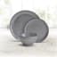 Drea 12-Piece Grey Stoneware Dinnerware Set