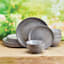 Drea 12-Piece Grey Stoneware Dinnerware Set