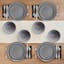 Drea 12-Piece Grey Stoneware Dinnerware Set