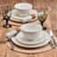 12-Piece Drea White Stoneware Dinnerware Set