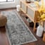 (D600) Lavadora Black & Taupe Medallion Washable Runner, 2x7