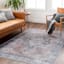 (B882) Colin Blue Medallion Washable Accent Rug, 3x5
