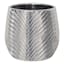 Indoor Chevron Silver Metallic Pot, Medium