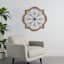 Honeybloom Barbed Quatrefoil Scroll Medallion Natural Wood Wall Decor, 36"