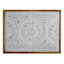 Honeybloom Wooden Framed Embossed White Medallion Wall Art, 29x39