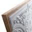 Honeybloom Wooden Framed Embossed White Medallion Wall Art, 29x39