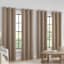 4-Pack Beige Eclipse Standford Embossed Blackout Grommet Curtain Panel Set, 84"