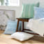 Providence Blue Striped Cotton Velvet Throw Pillow, 18"