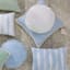 Providence Blue Woven Throw Pillow with Rope Border & Tassel, 18"