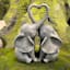 Elephants Heart Outdoor Garden Statue, 12"