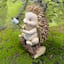 Campfire Hedgehog on Log Outdoor Garden Statue, 6"