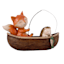 Fox Fishing Outdoor Garden Statue, 11"