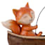 Fox Fishing Outdoor Garden Statue, 11"