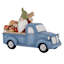 Truck with Gnome Outdoor Garden Statue, 8"