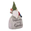Welcome Gnome on Rock Outdoor Garden Statue, 9"