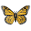 Orange Metal Outdoor Butterfly Hanger, 11"