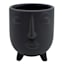 Indoor Grey Ceramic Face Pot, Extra Small