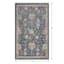 Navy Blue Floral Print Washable Accent Rug, 27x45