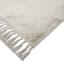 Grey Knit with Fringe Washable Accent Rug, 2x4