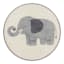 Tiny Dreamers Elephant Round Washable Accent Rug, 3'