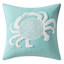 Ty Pennington Teal Crab Embroidered Square Outdoor Throw Pillow, 20"
