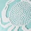 Ty Pennington Teal Crab Embroidered Square Outdoor Throw Pillow, 20"