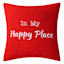 In My Happy Place Coral Square Outdoor Throw Pillow, 18"