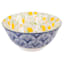 White & Blue Lemon Print Bowl, 6"
