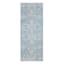 Bistro Light Blue Floral Washable Kitchen Rug with Gelback, 22x60