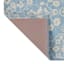 Bistro Light Blue Floral Washable Kitchen Rug with Gelback, 22x60