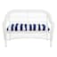 Providence Navy Blue Awning Striped Outdoor Wicker Settee Cushion